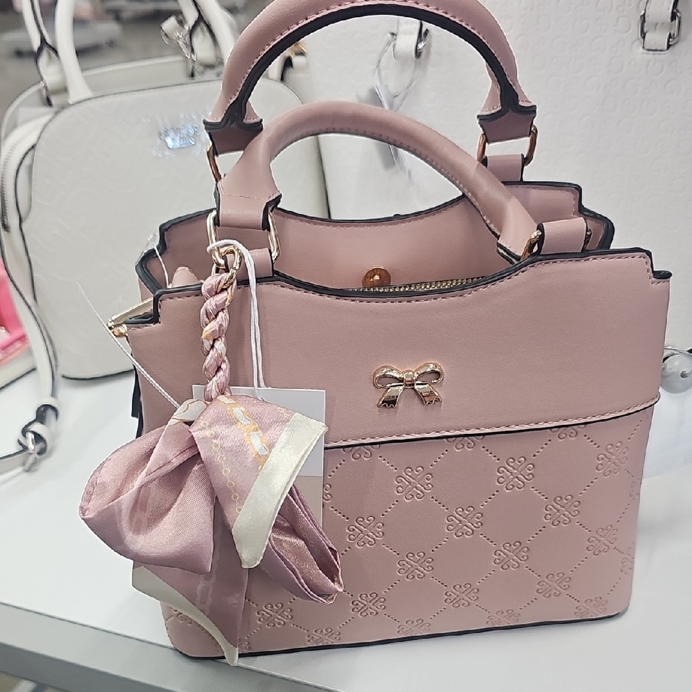 Chic Blush Mini Bag with Bow Detail